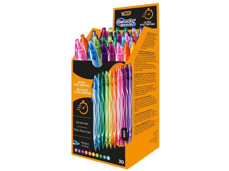 Penne gel a scatto BIC Gelocity Quick Dry 0,7 mm assortiti fun Conf. 30 pezzi – 999460