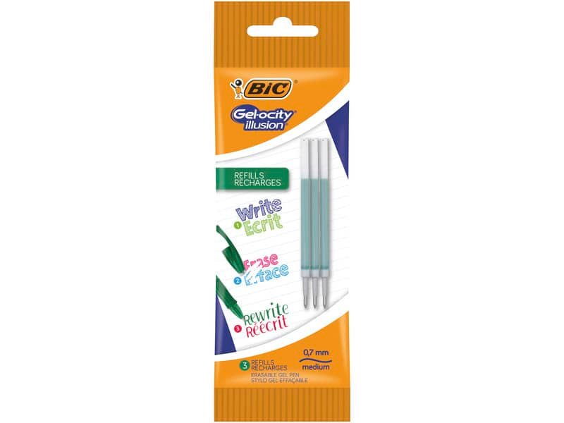 Refill BIC Gelocity Illusion Pouch 0,7 mm verde Conf. 3 pezzi – 964822