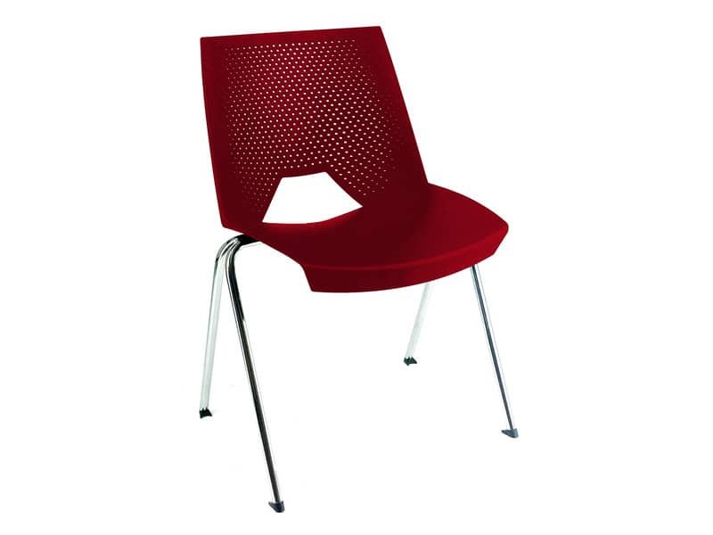 Sedia visitatore a 4 gambe Unisit Strike SKB schienale a rete – PPL rosso SKB/RO