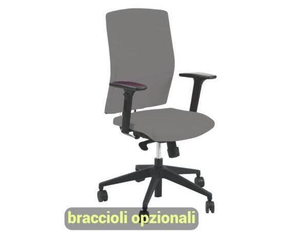 Sedia semidirezionale girevole Unisit Europa EUE schienale regolabile up-down- rivestimento pelle grigio - EUE/PT