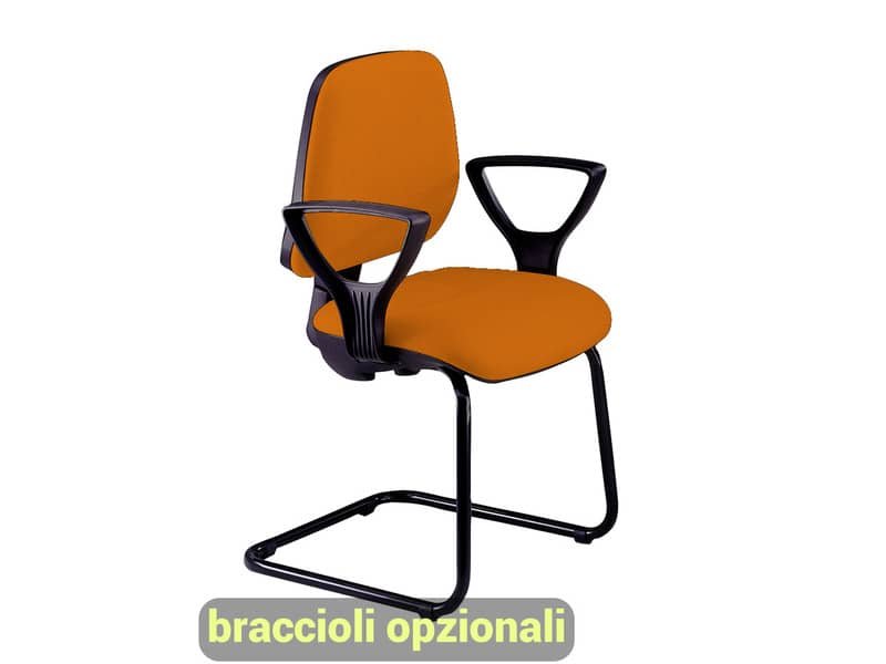 Sedia operativa visitatore Unisit Leda LDS Eco smart su slitta – rivestimento Eco – arancione – LDS/EA