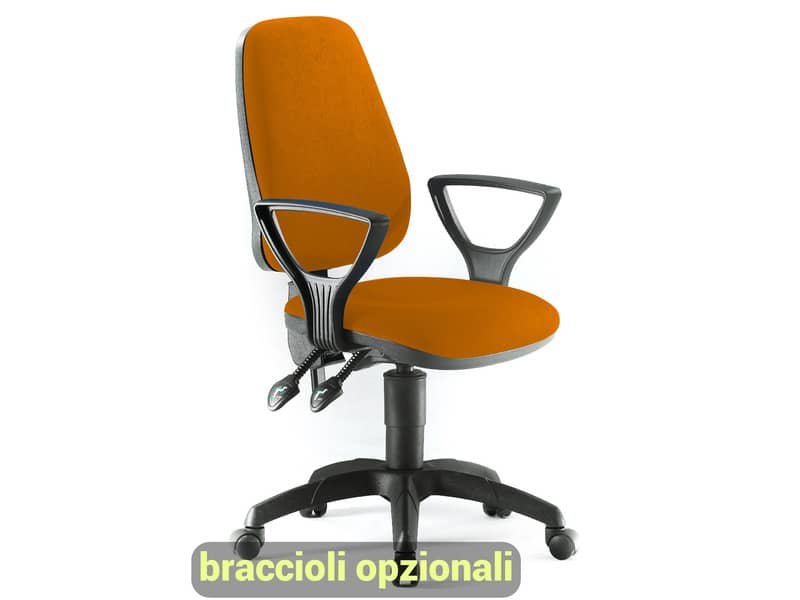 Sedia operativa girevole Unisit Leda LDAY Eco smart – schienale alto – rivestimento Eco arancione – LDAY/EA
