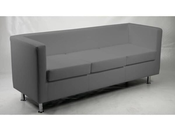 Divano attesa 3 posti Unisit Pragma PR3 schienale fisso - rivestimento in ecopelle grigio - PR3/KG