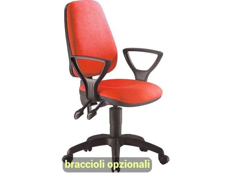 Sedia operativa girevole Unisit Leda LDAY Eco smart – schienale alto – rivestimento Eco rosso – LDAY/ER