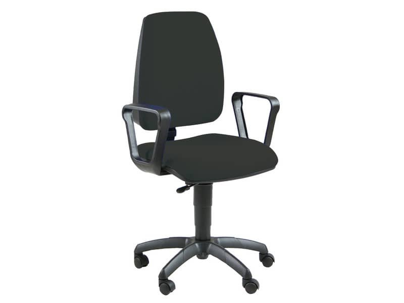 Sedia operativa girevole Unisit Jupiter JUBR Eco smart – rivestimento ignifugo nero – con braccioli – JUBR/IN