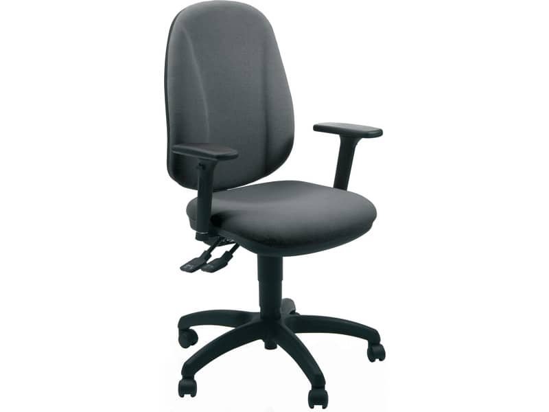 Sedia operativa girevole Unisit Giano GIGI Eco Smart rivestimento PPL grigio scuro – braccioli inclusi – GIGI/BR3D/ET
