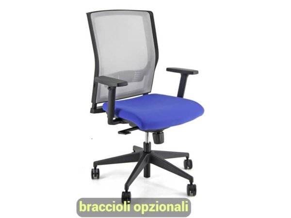 Sedia operativa girevole Unisit X Ray X2 schienale in rete grigio - rivestimento fili di luce blu - X2/F11