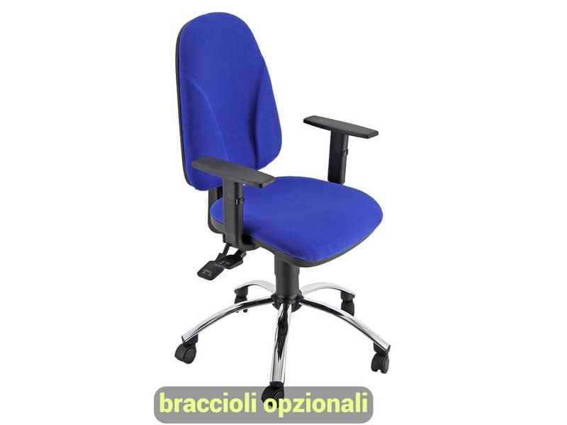 Sedia operativa girevole Unisit Team TMSYC Eco smart – schiuma sagomata – rivestimento ignifugo blu – TMSYC/IB
