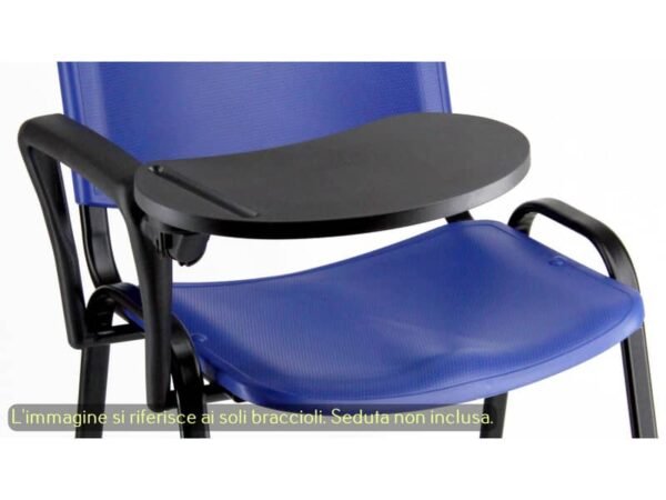 Kit bracciolo destro con tavoletta ovale Unisit nero ACCKTDA