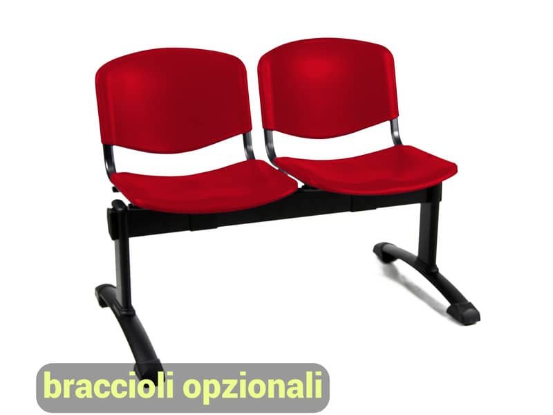 Panca 2 posti attesa Unisit Dado D5P2P – PPL rosso D5P2P/RO