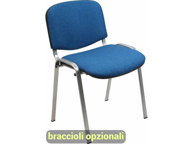 Sedia visitatore 4 gambe Unisit Dado D5G acciaio grigio – rivestimento eco blu – Conf. 2 pezzi – D5G/2/EB