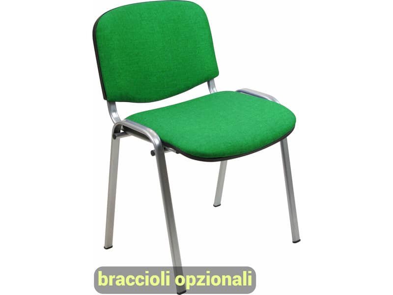 Sedia visitatore 4 gambe Unisit Dado D5G acciaio grigio – rivestimento eco verde – Conf. 2 pezzi – D5G/2/EV