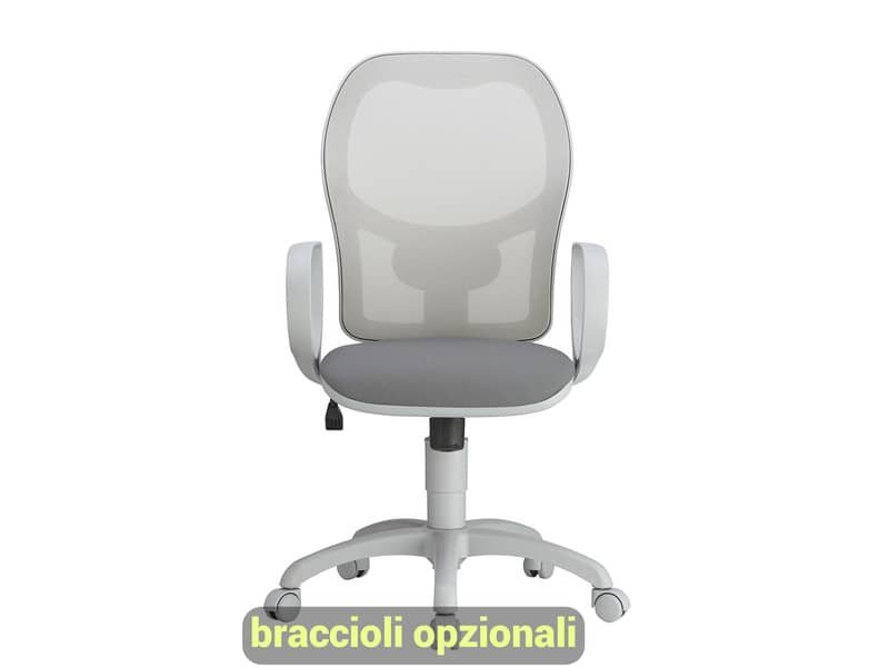 Sedia operativa girevole Unisit Hubble Grafix HUHUGR – schienale in rete – rivestimento Eco grigio scuro HUHUGR/ET