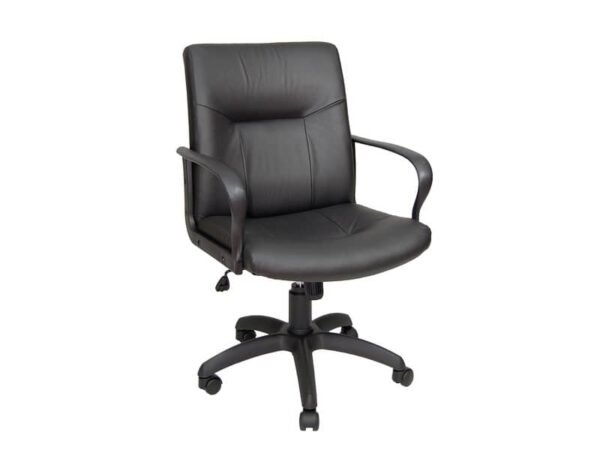 Poltrona direzionale girevole Unisit Eridanus ERD Eco Smart schienale basso - rivestimento ecopelle nero - ERD/KN