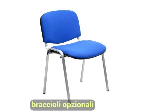 Sedia visitatore 4 gambe Unisit Dado D5G acciaio grigio - rivestimento ignifugo blu - Conf. 2 pezzi - D5G/2/IB