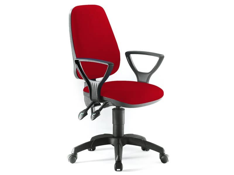 Sedia operativa girevole Unisit Leda LDAY Eco smart – schienale alto rivest. ignifugo bordeaux + braccioli LDAY/BR/ID