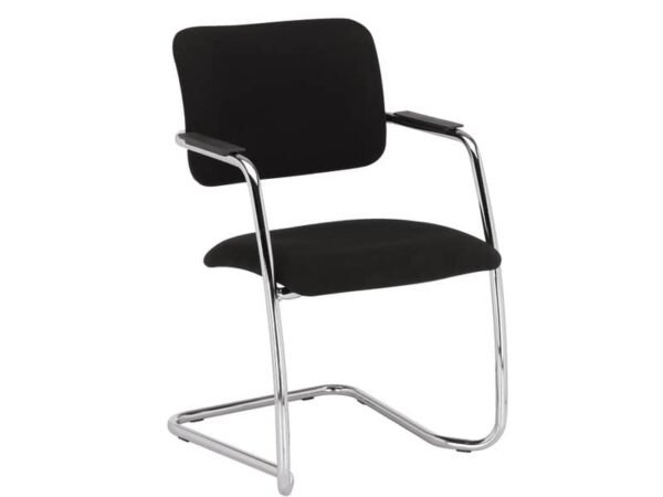 Sedia visitatore con slitta Unisit Lithium LTLT struttura cromata - rivest. Eco nero - impilabile LTLT/EN