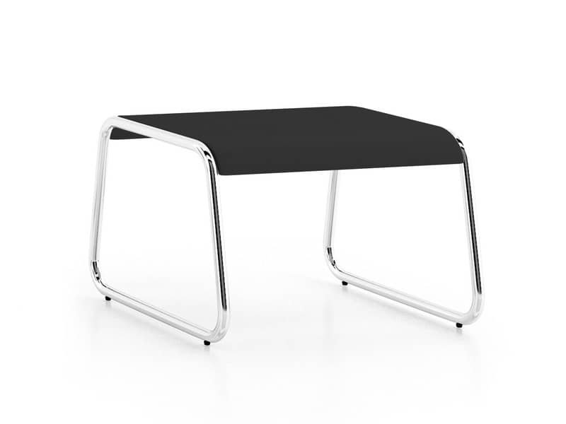 Tavolo basso portariviste Unisit Carosello CAT – acciaio cromato laccato nero – CAT/N