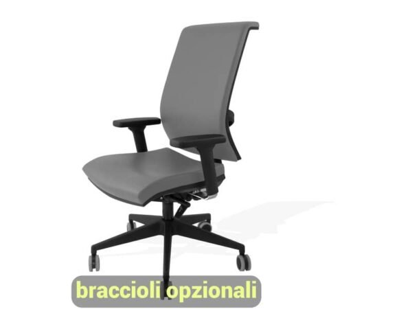Sedia semidirezionale girevole Unisit Galatea GTJE schienale in rete - rivest. fili di luce grigio scuro - GTJE/F14