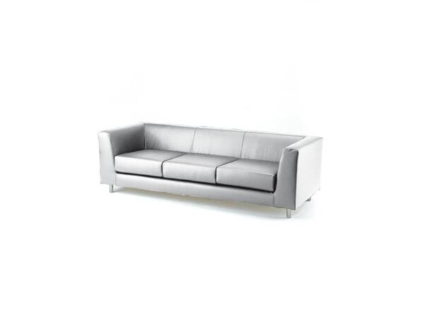 Divano attesa a 3 posti Unisit Quad QD3 schienale fisso - rivestimento tessuto ecopelle bianco - QD3/KQ