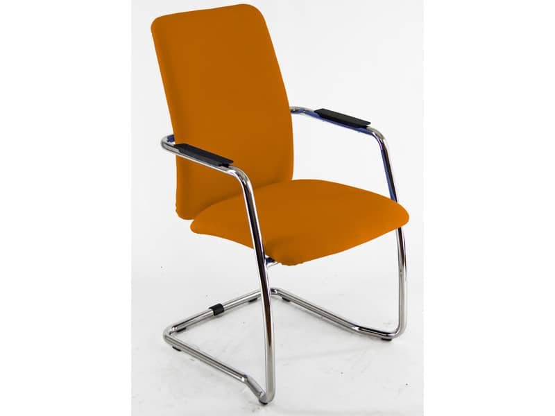 Sedia visitatore con slitta Unisit Lithium LTLTA schienale alto – rivest. Eco arancione – LTLTA/EA