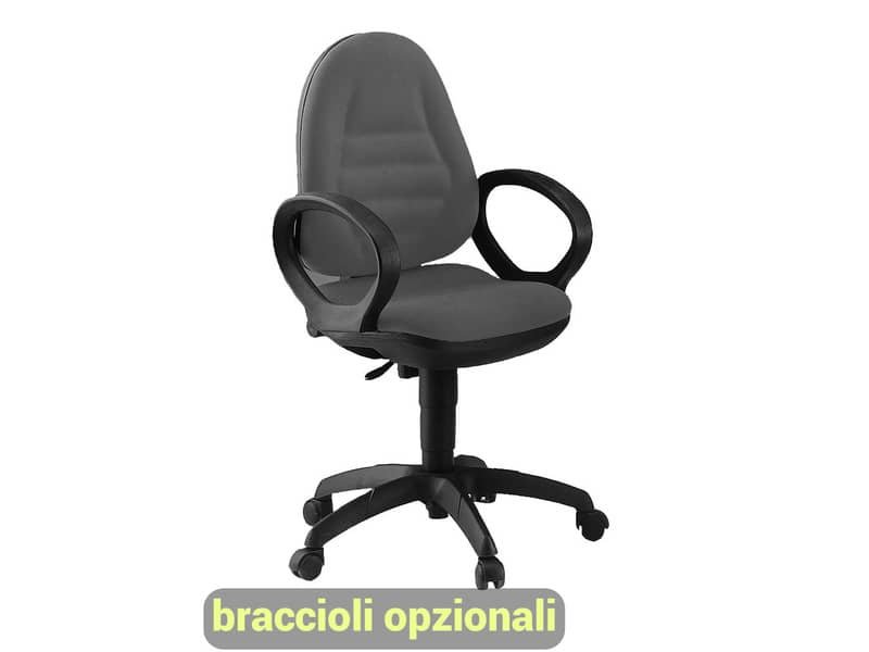 Sedia operativa girevole Unisit Metis MTA Eco Smart – rivestimento Eco grigio scuro – MTAS/ET