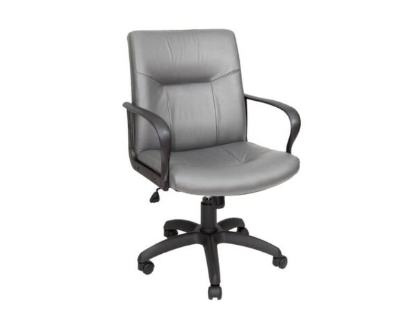 Poltrona direzionale girevole Unisit Eridanus ERD Eco Smart schienale basso - rivestimento pelle grigio - ERD/PT