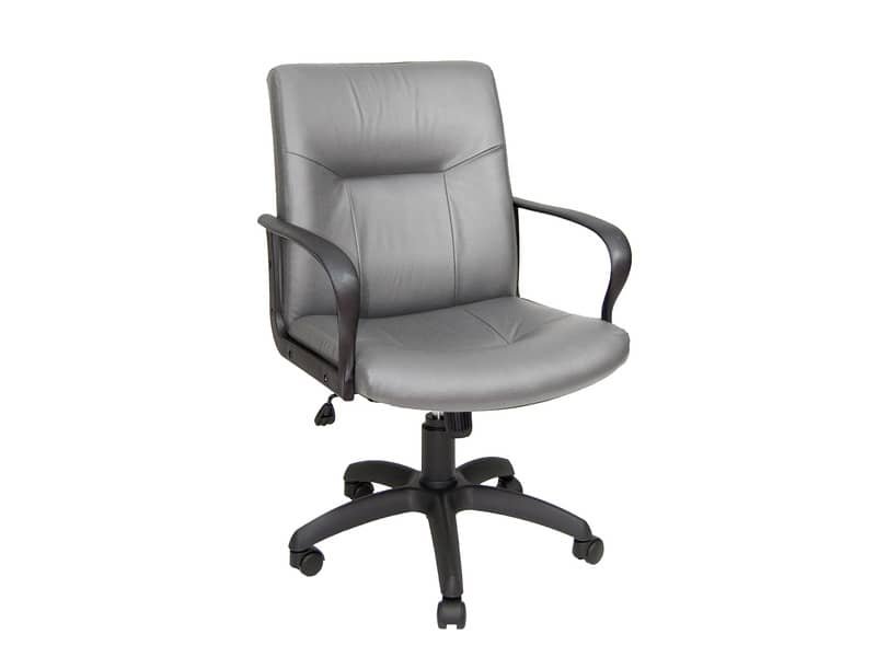 Poltrona direzionale girevole Unisit Eridanus ERD Eco Smart schienale basso – rivestimento pelle grigio – ERD/PT
