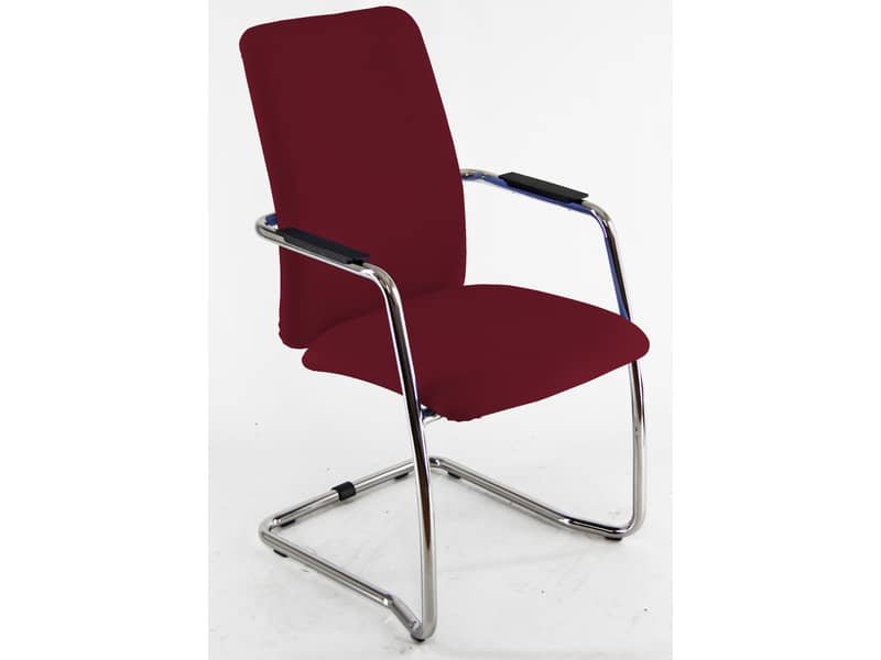 Sedia visitatore con slitta Unisit Lithium LTLTA schienale alto – rivest. ignifugo bordeaux – LTLTA/ID