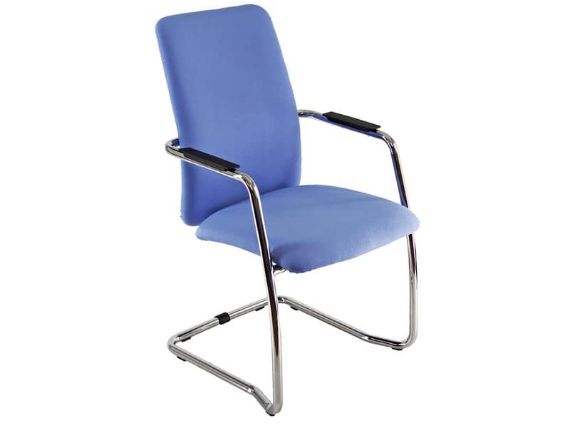 Sedia visitatore con slitta Unisit Lithium LTLTA schienale alto – rivest. ignifugo blu – LTLTA/IB