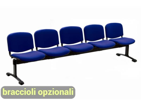 Panca 5 posti attesa Unisit Dado D55P - rivestimento Eco blu D55P/EB