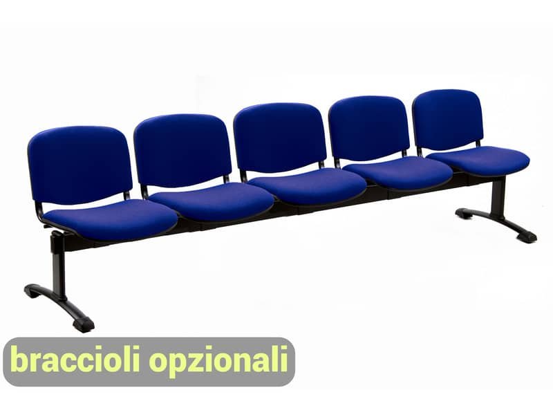 Panca 5 posti attesa Unisit Dado D55P – rivestimento Eco blu D55P/EB