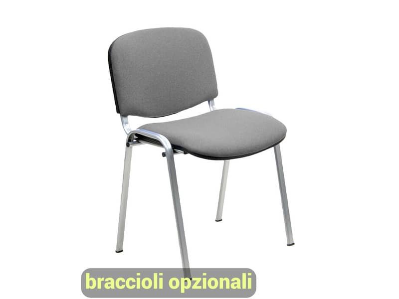 Sedia visitatore 4 gambe Unisit Dado D5C acciaio cromato – rivestimento eco grigio scuro – Conf. 2 pezzi – D5C/2/ET