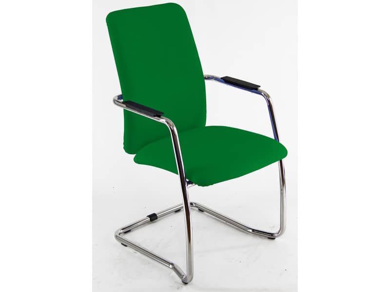 Sedia visitatore con slitta Unisit Lithium LTLTA schienale alto – rivest. Eco verde – LTLTA/EV