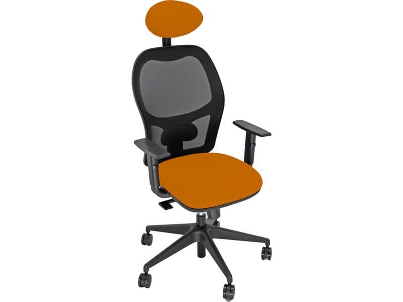 Sedia operativa girevole Unisit Hubble HUHUPG con poggiatesta – rivestimento Eco arancione con braccioli HUHUPG/BR/EA