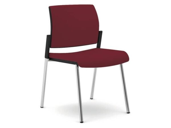 Sedia visitatore 4 gambe Unisit Kind KI4GTBB rivestimento  ignifugo bordeaux - KI4GTBB/ID