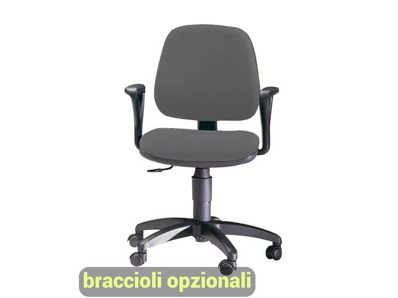 Sedia operativa girevole Unisit Leda LDB Eco smart – schienale basso – rivestimento Eco grigio – scuro LDB/ET