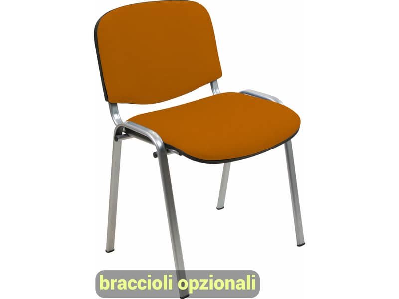 Sedia visitatore 4 gambe Unisit Dado D5C acciaio cromato – rivestimento eco arancione – Conf. 2 pezzi – D5C/2/EA