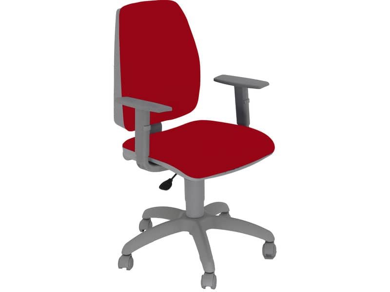 Sedia operativa girevole Unisit Jupiter JUBRG Eco smart – base grigia – rivest. ignifugo rosso con braccioli JUBRG/IR