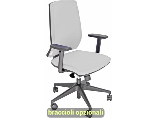 Sedia operativa girevole Unisit Larissa LR1S - rivestimento ecopelle bianco - LR1S/KQ