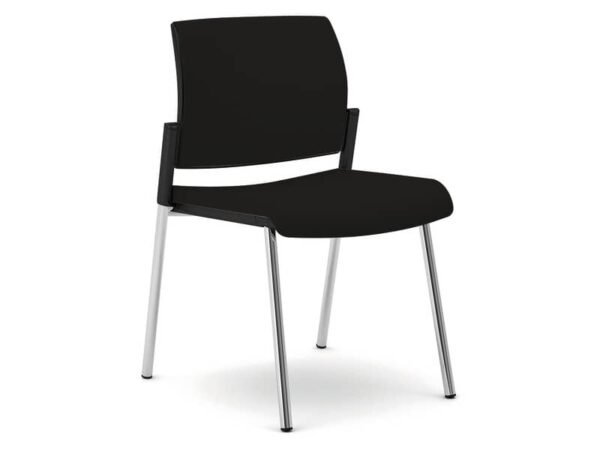 Sedia visitatore 4 gambe Unisit Kind KI4GTBB rivestimento ecopelle nero - KI4GTBB/KN