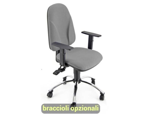 Sedia operativa girevole Unisit Team TMSYC Eco smart - schiuma sagomata - rivestimento fili luce grigio TMSYC/F14