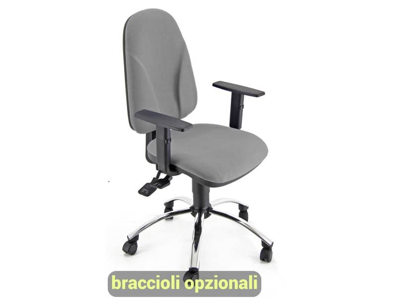 Sedia operativa girevole Unisit Team TMSYC Eco smart – schiuma sagomata – rivestimento fili luce grigio TMSYC/F14
