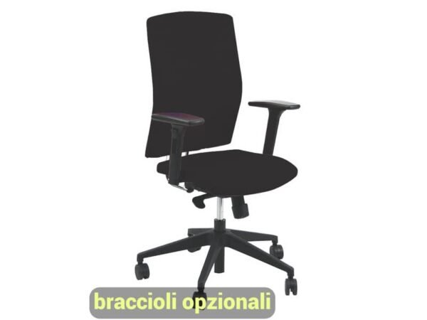 Sedia semidirezionale girevole Unisit Europa EUE schienale regolabile up-down- rivestimento ignifugo nero - EUE/IN