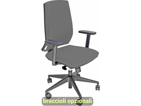 Sedia operativa girevole Unisit Larissa LR1S - rivestimento pelle grigio - LR1S/PT