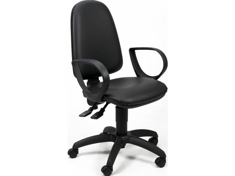 Sedia operativa girevole Unisit Jupiter JUYG Eco smart rivestimento ecopelle nero – con braccioli – JUYG/BRJ/KN