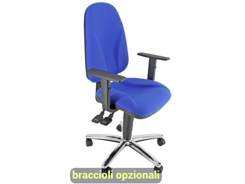 Sedia operativa girevole Unisit Team TMSYC Eco smart – schiuma sagomata – rivestimento fili di luce blu TMSYC/F11