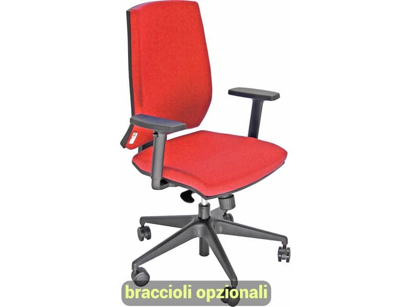 Sedia operativa girevole Unisit Larissa LR1SE – rivestimento Eco rosso – LR1SE/ER
