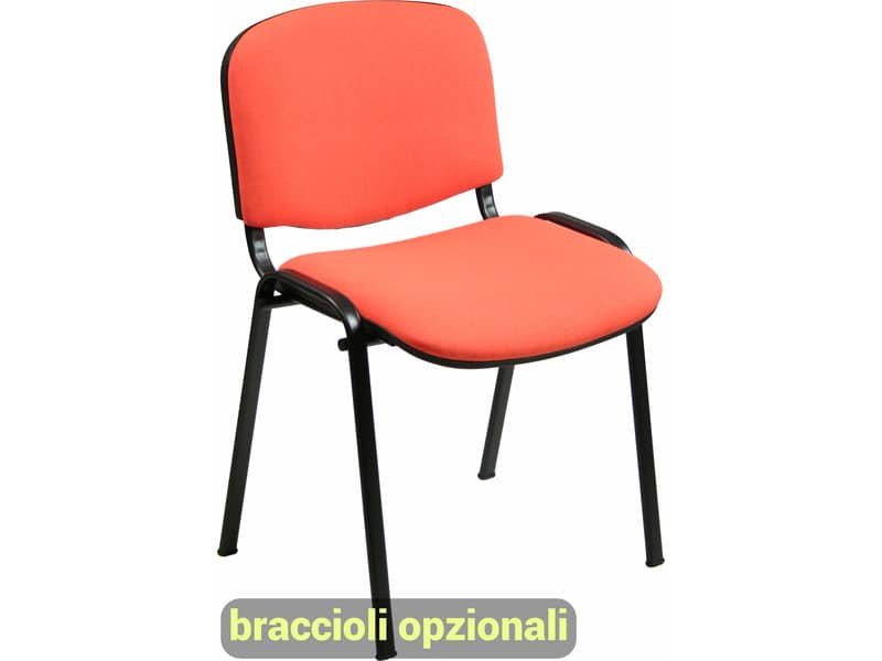 Sedia visitatore 4 gambe Unisit Dado D5S acciaio nero – rivestimento Eco – arancione – Conf. 4 pezzi – D5S/4/EA