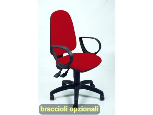 Sedia operativa girevole Unisit Team TMSY Eco smart - schiuma sagomata - rivestimento ignifugo rosso - TMSY/IR